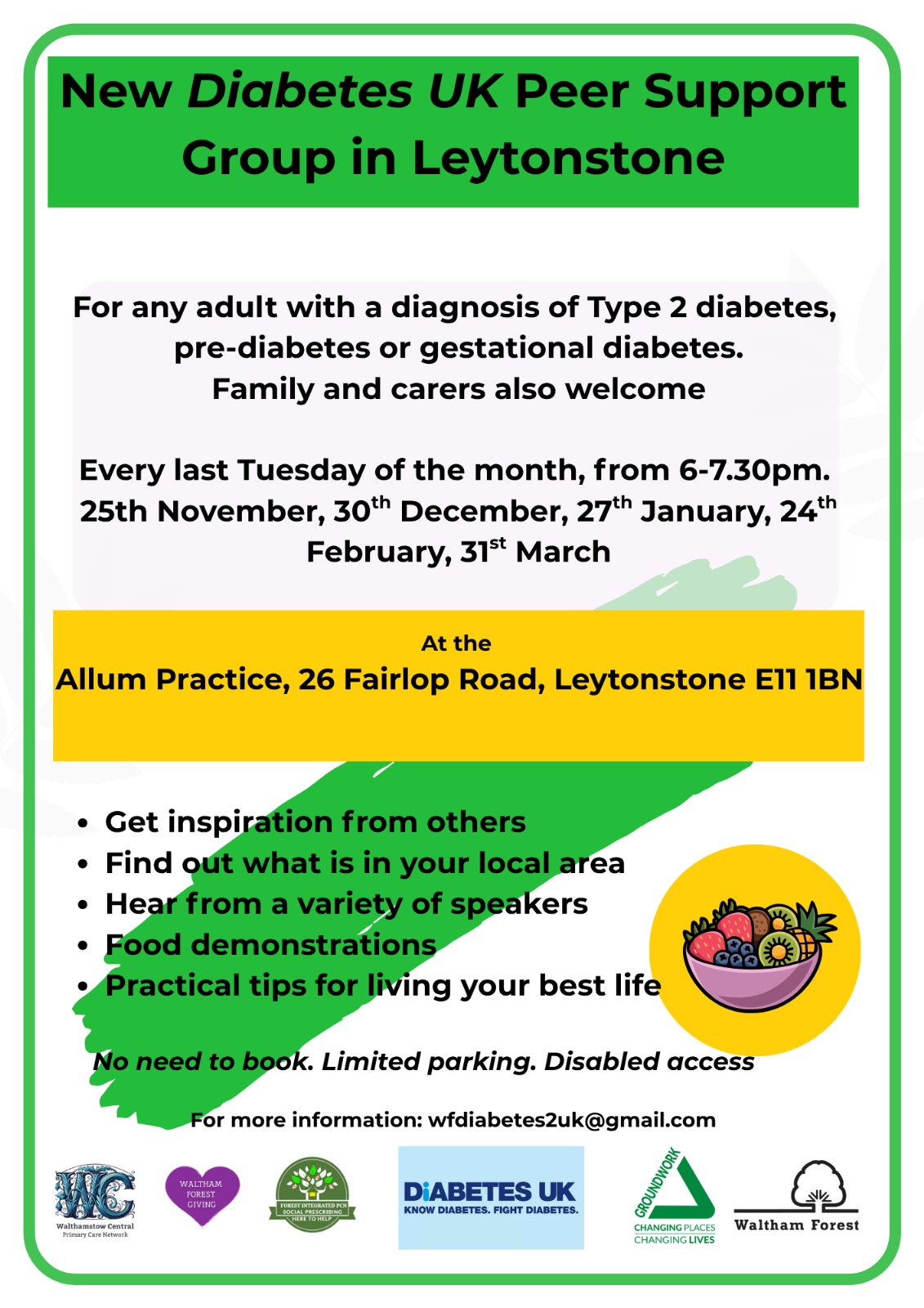 Diabetes UK peer support group in Leytonstone