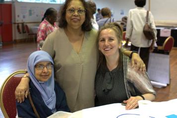 Three women at women's event