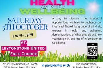 Health and Wellbeing event at Leytonstone United Free Church 5th October 2024