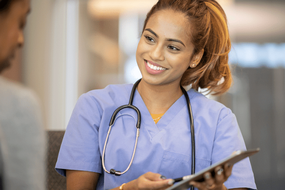 Nurse with clipboard