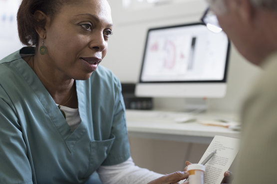 Doctor with patient