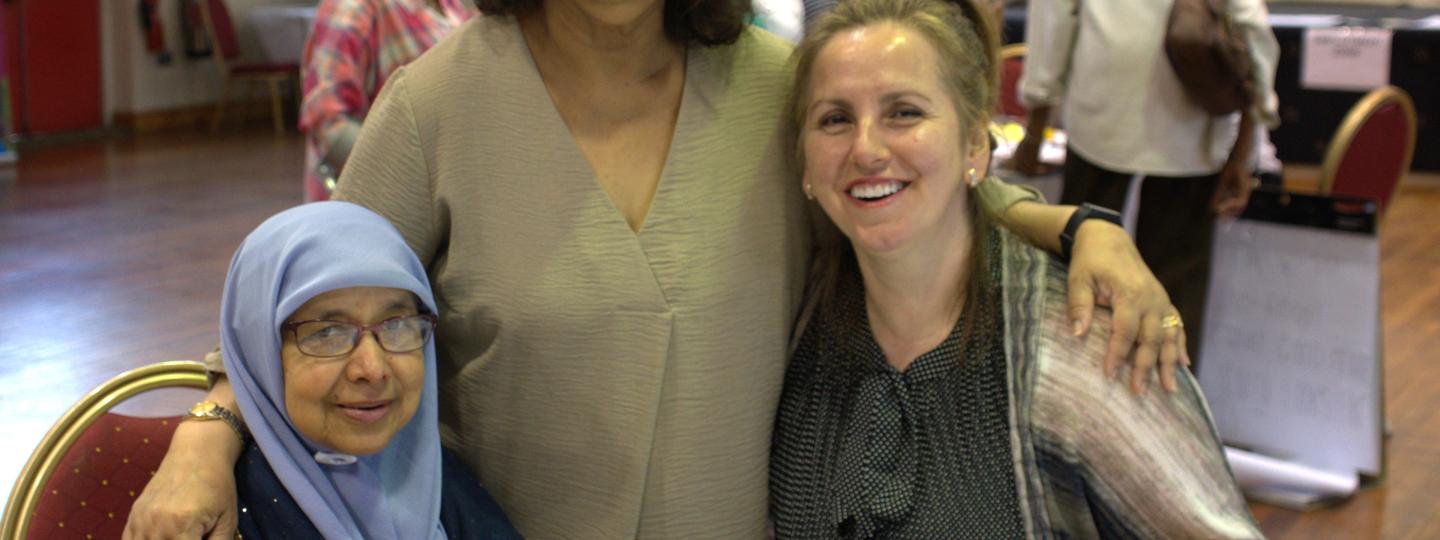 Three women at women's event