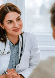 Female doctor in white coat