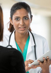 Female doctor in white coat