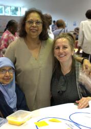 Three women at women's event
