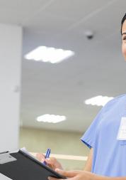 Nurse with clipboard